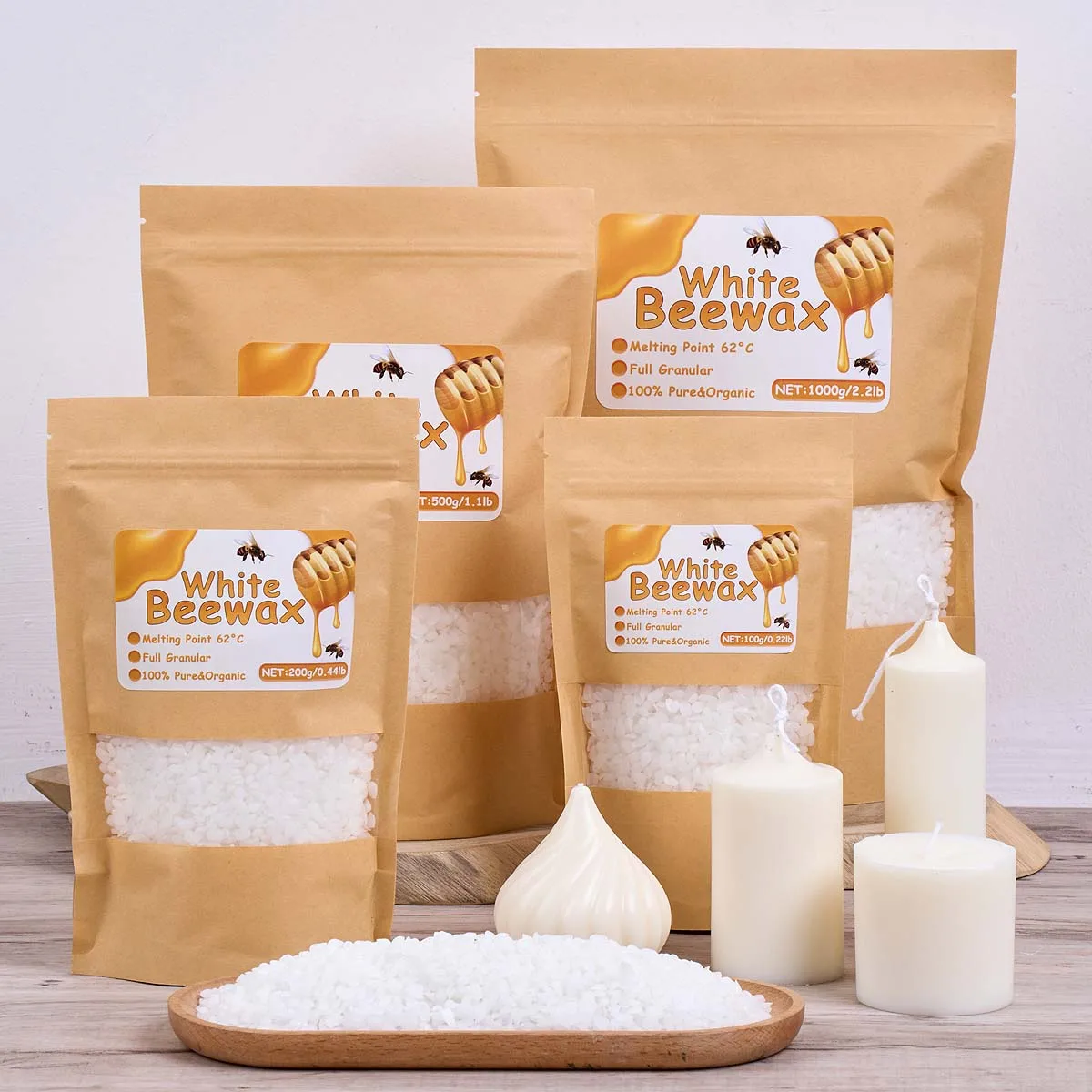 Candle Supplies Beeswax - 500g cera de abelha branca diy