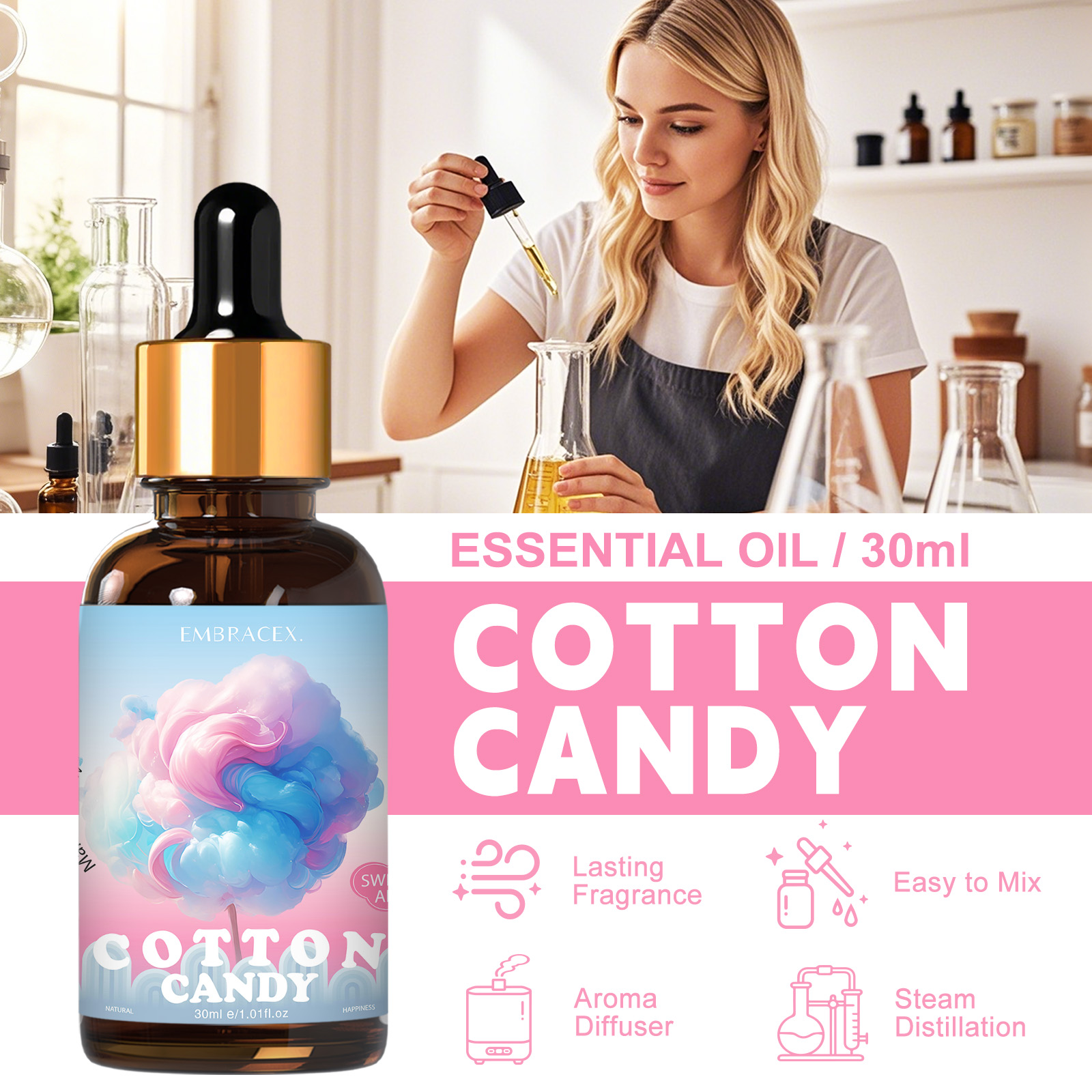 Óleo Essencial de Algodão Doce - Candle Making Supplies Fragrance Oils avaliação e preço