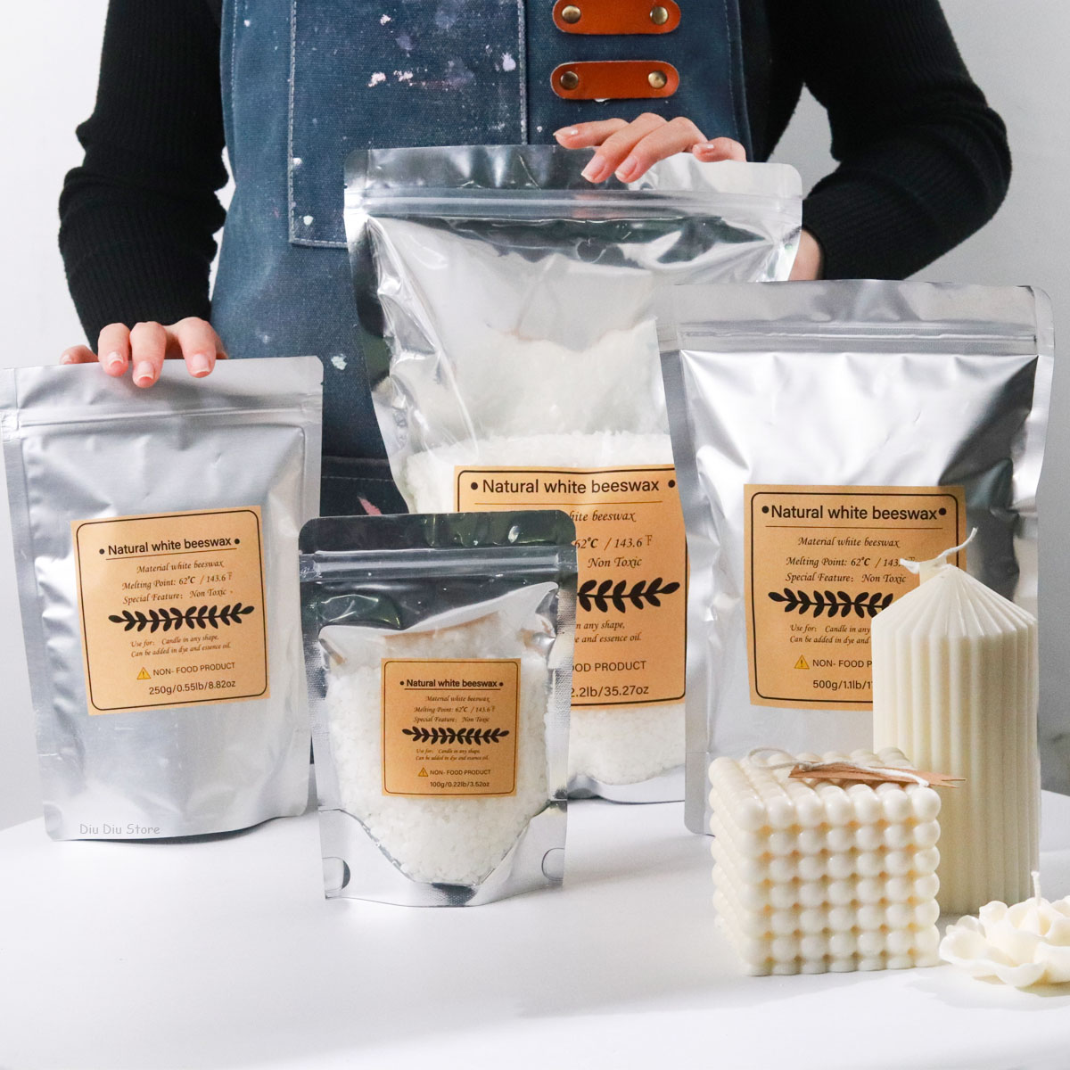 Cera de abelha branca pura nat - Candle Supplies Beeswax avaliação e preço