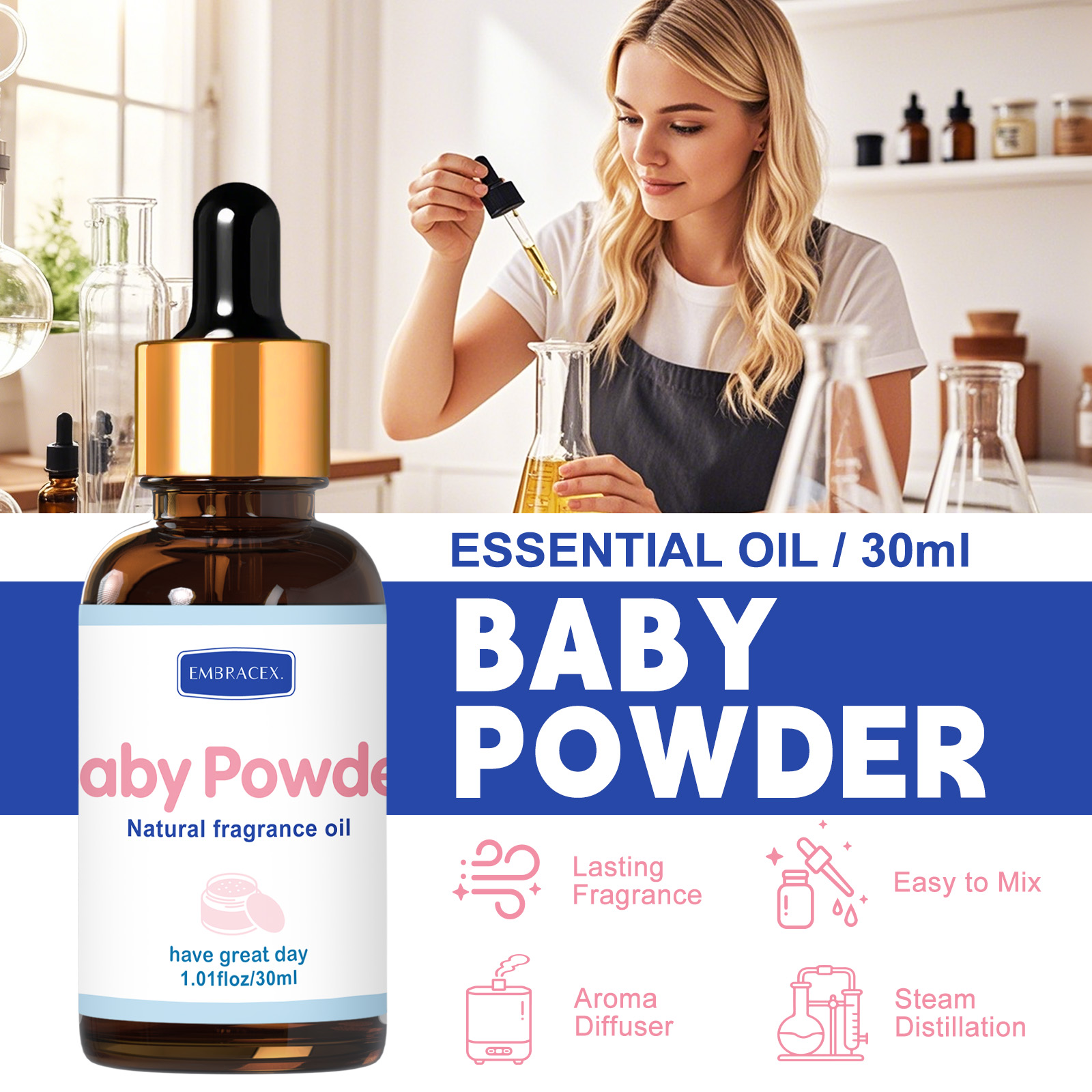 Óleo essencial de pó de bebê 3 - Candle Making Supplies Fragrance Oils avaliação e preço