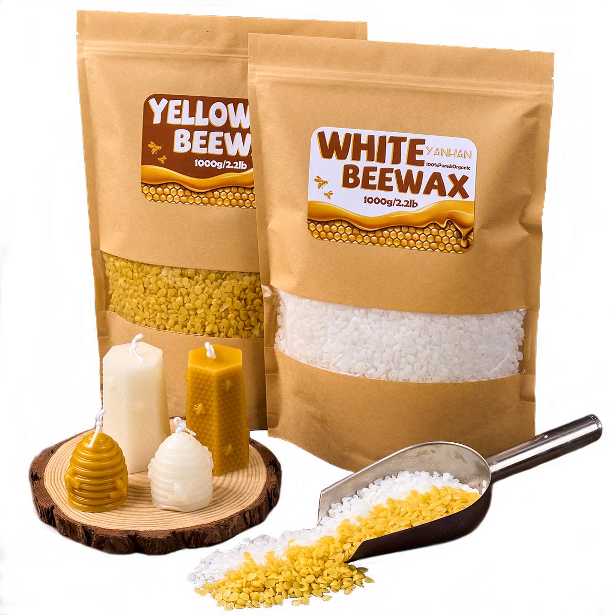 1000g puro natural granular br - Candle Supplies Beeswax avaliação e preço