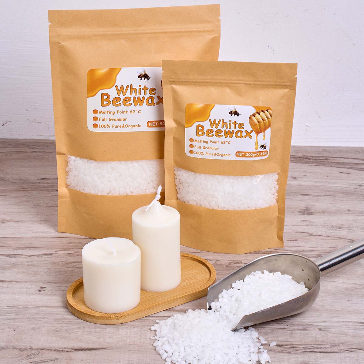 500g cera de abelha branca diy - Candle Supplies Beeswax avaliação e preço